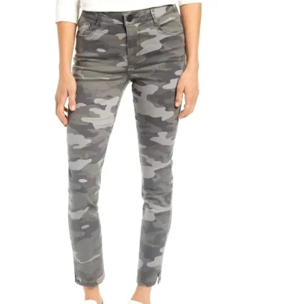 NWT Democracy ab technology grey camo skinny leg crop ankle career casual sz 8